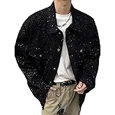 Men's Embellished Rhinestone Jeans Jacket Slim Fit Streetwear Denim Jacket For Men Fashion Outwear Coat