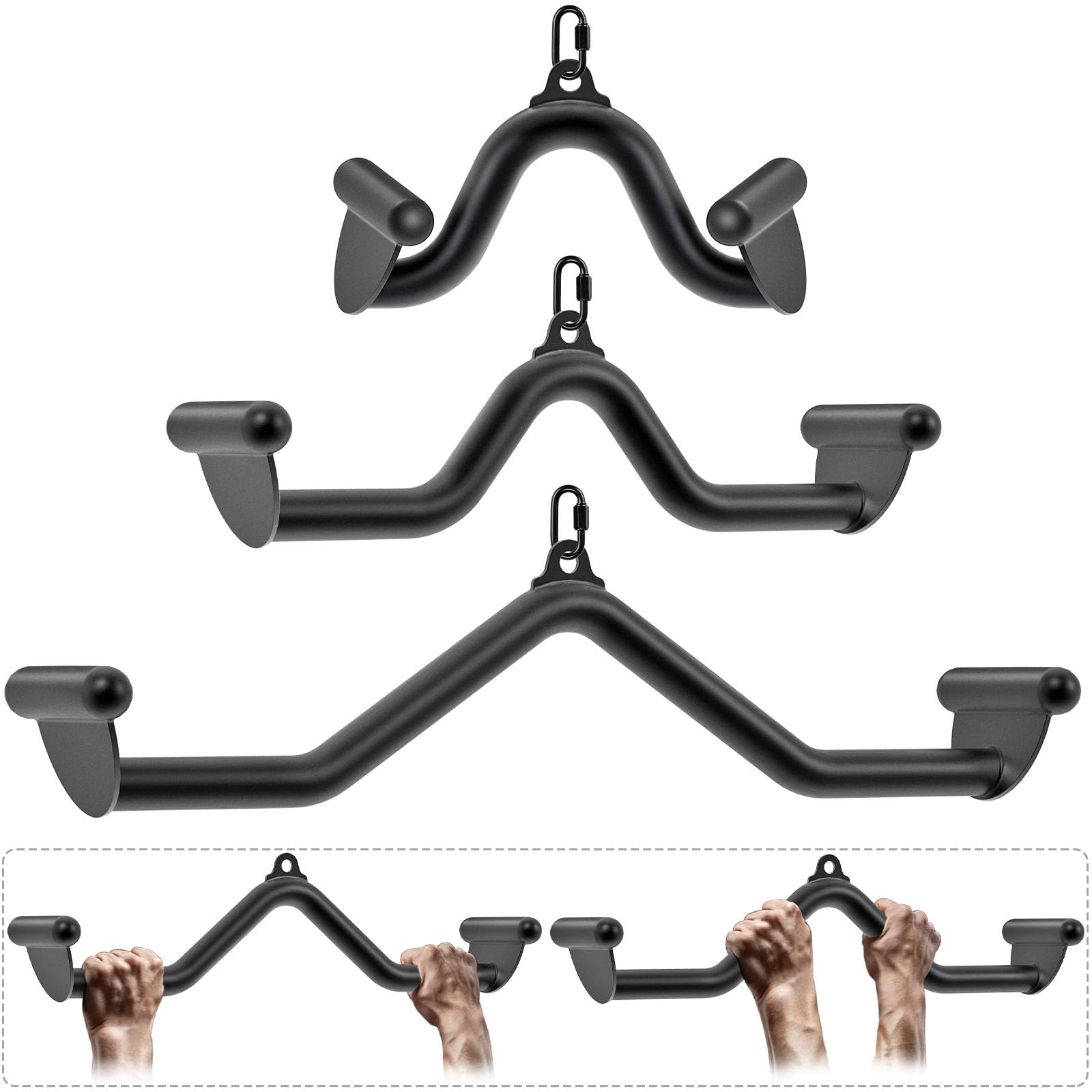 Barre De Tirage LAT Pour Câble – Poignées Caoutchouc, Rotation 360°, Multi-exercices Bras Et Dos