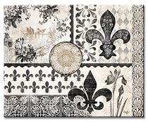CounterArt Cherish Fleur De Lis Glass Cutting Board, 15 x 12 Inches