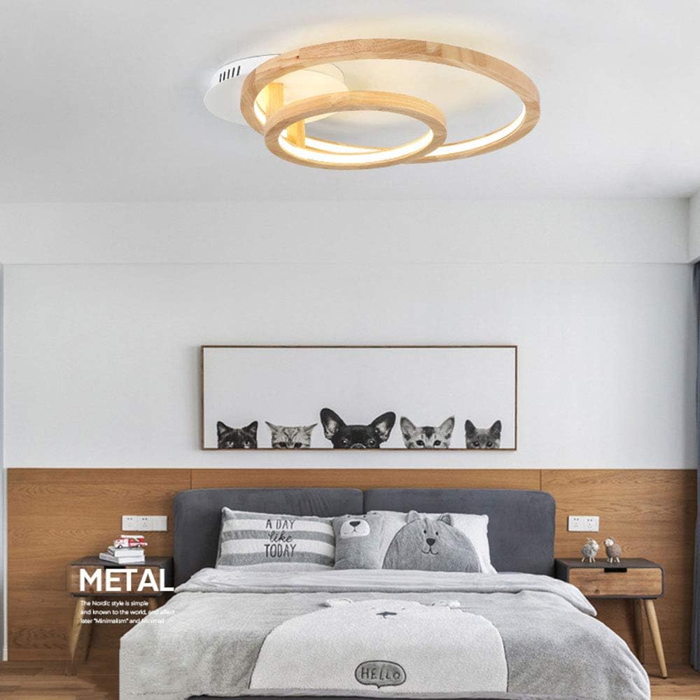 Büro-Deckenlampe LED Dimmbar mit Fernbedienung Deckenleuchte 2-Ring