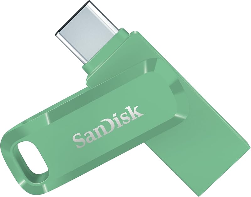 SanDisk 128GB Ultra Dual Drive Go USB-C Flash Drive 400MB/s Type-C Type-A Green