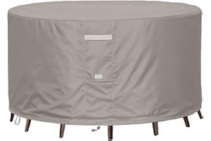 Garden Balsam Heavy Duty Waterproof Patio Furniture Covers,Fade Resistant Round Outdoor Table Covers Round 48" Diax28 H Beige