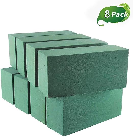 VEYLIN 8Pcs Premium Floral Foam Blocks, Green Square