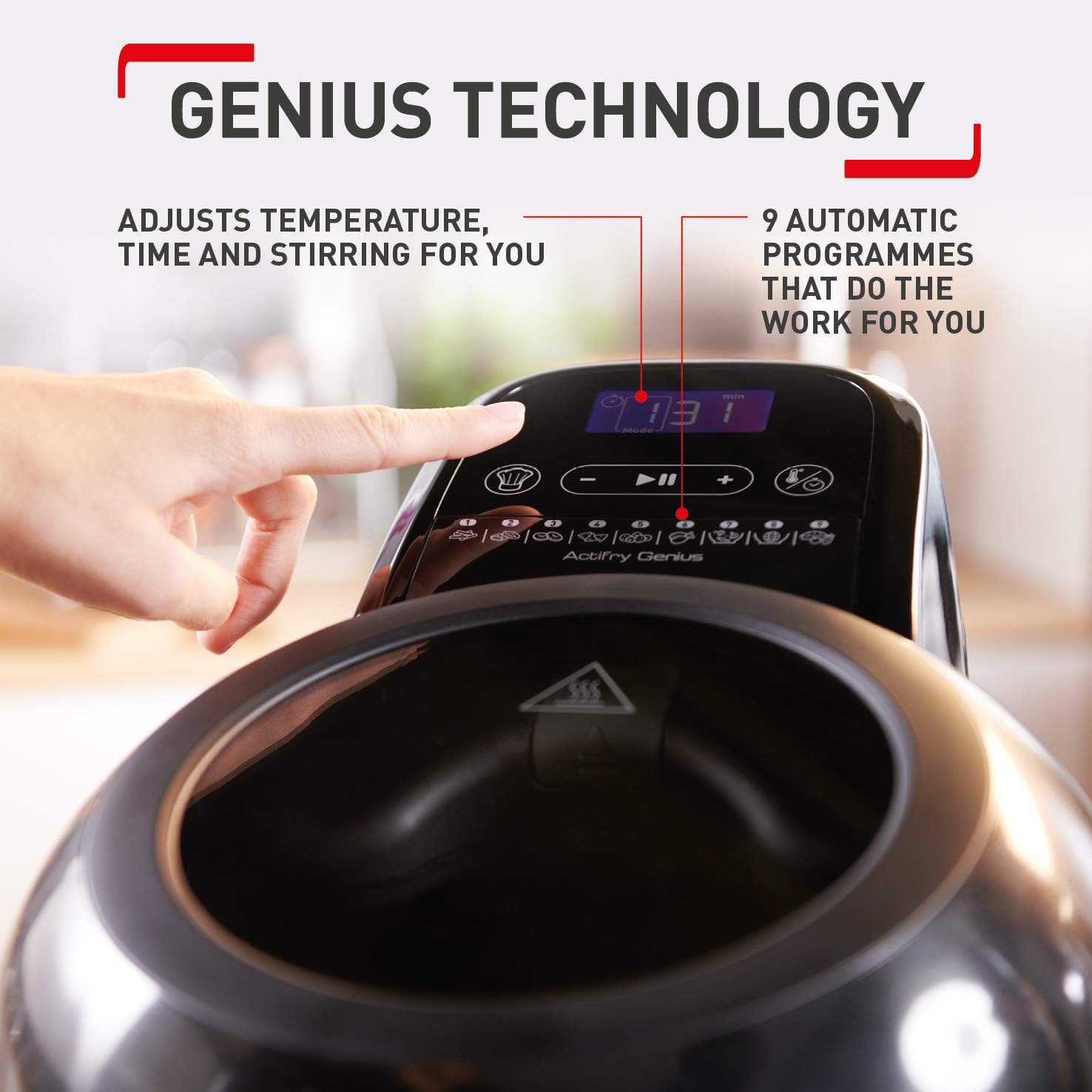 Tefal ActiFry Genius+ FZ773840 Health Air Fryer, Black, 1.2 kg, 6 Portions, 1520W, Actifry Genius 1.2KG - Image 3