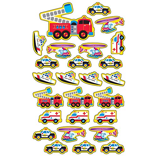 Trend Enterprises Rescue Vehicles Super Shapes Stickers (200 Piece), Large