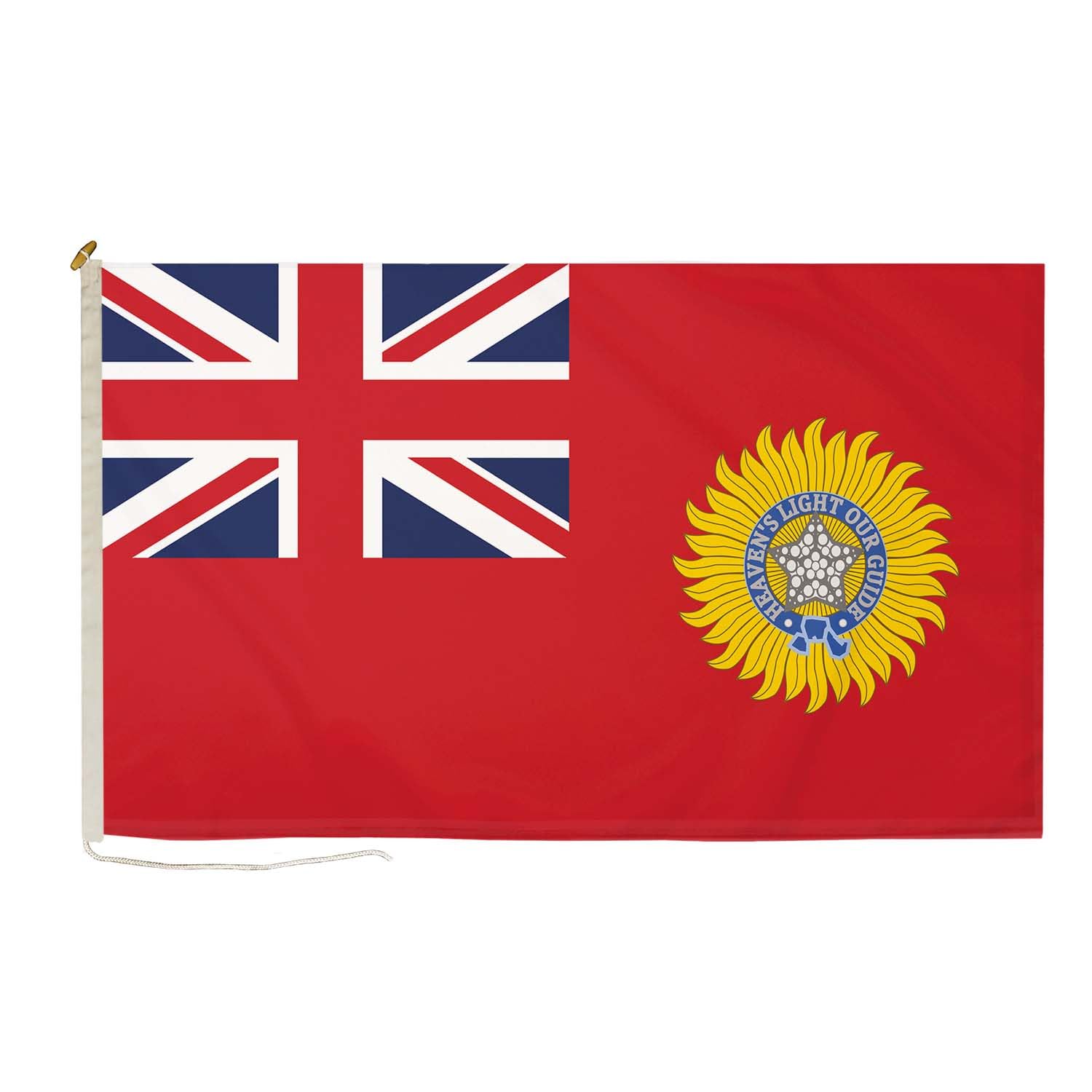DuraFlag British Raj Red Ensign 5ft x 3ft Flag Premium Quality With Rope & Toggle Reinforced Stitching 150cm x 90cm British Indian Ensign Heavy Duty Polyester Weatherproof Fade Resistant