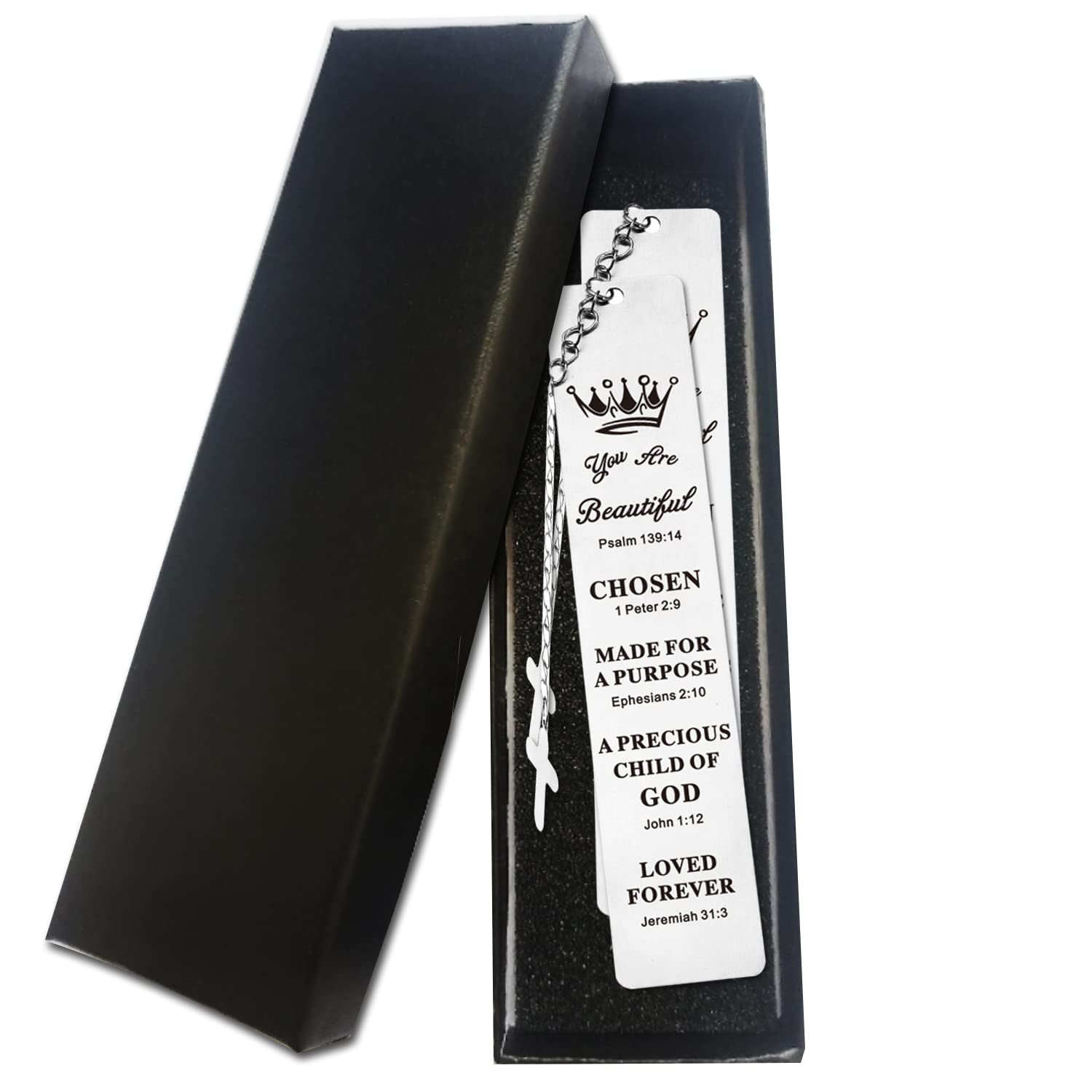 WUBAYI 2Pcs Inspirational Bookmark Gifts for Women,Metal Bible Verse Bookmark Inspirational, Graduation Presents, Christian Bookmarks Scripture Bookmarks,Christmas Birthday Gift for Friend(0229)