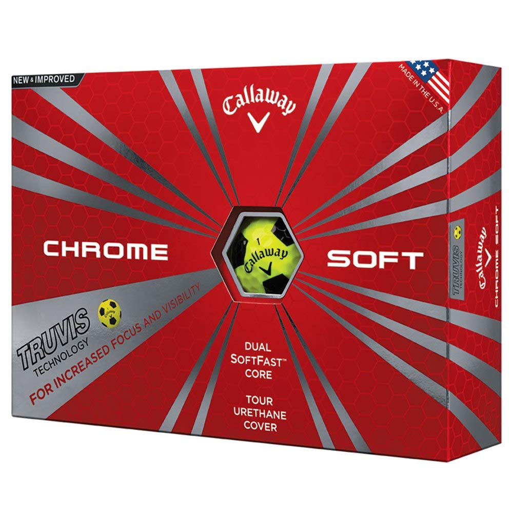 Callaway Men's Cg Bl 16 Chrome Soft Golf Ball - Truvis Yellow/Black, One Size