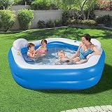Bestway Family Paddling Pool with Built-In Seats 2.13m x 2.07m x 69cm view 3