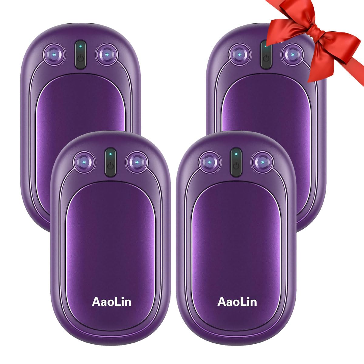 AaoLin Rechargeable Hand Warmers, 4 Pack 2000mAh Battery Packs - 12H Long-Lasting Heat, Portable Pocket Warmers for Outdoor Activities for Camping, Hunting, Golf Image