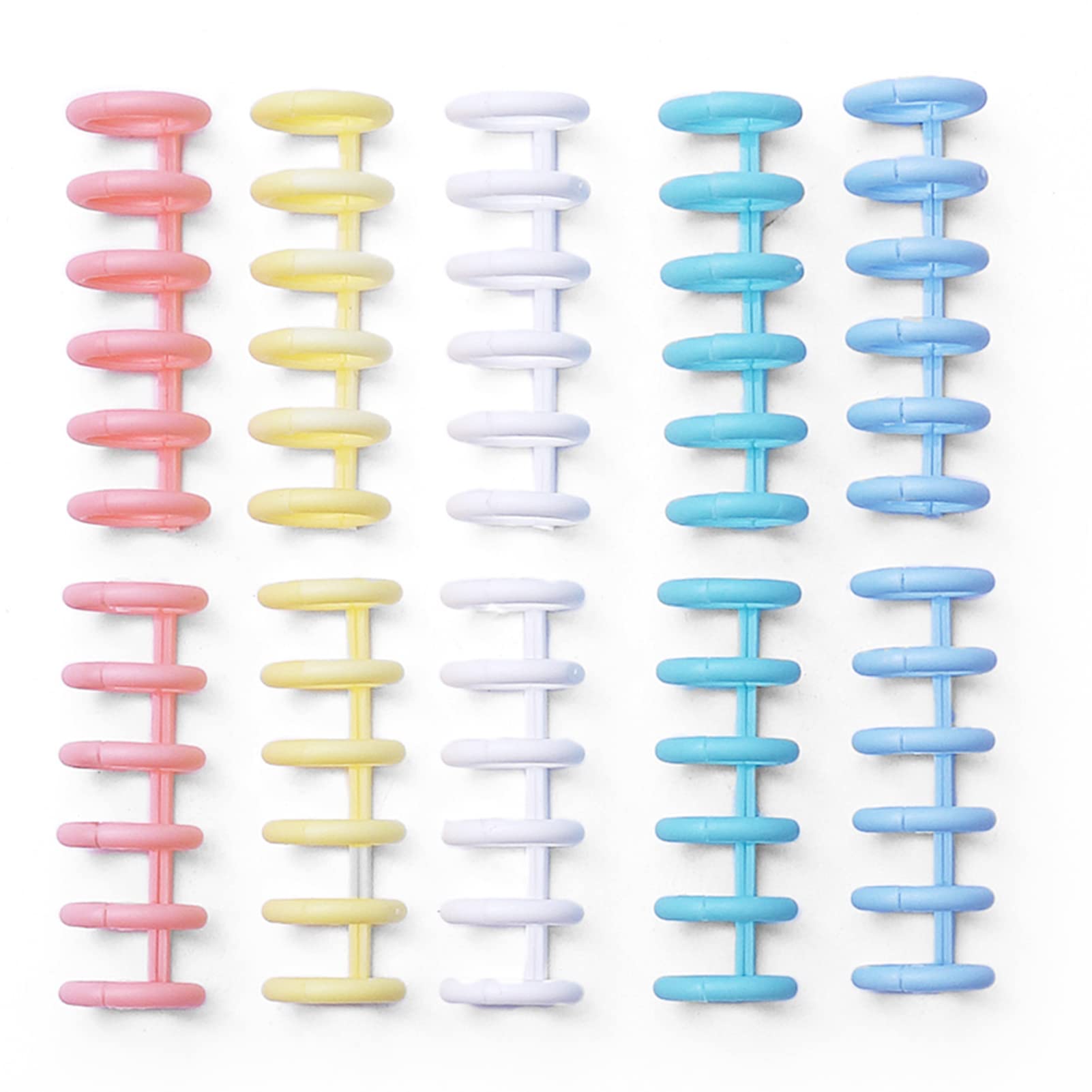 10PCS Binding Spine Combs 6 Holes Plastic Loose Leaf Binder Album Rings for DIY Notebook Photo Album Diary Book Calendar Binder Rings Study Card Scrapbook Booklet 12mm/0.5in Spine Diameter 80 Sheet