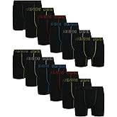AND1 Mens Boxer Briefs - 12 Pack Sport Soft Performance Compression Underwear Boxers for Men with Contour Pouch, 6" Inseam