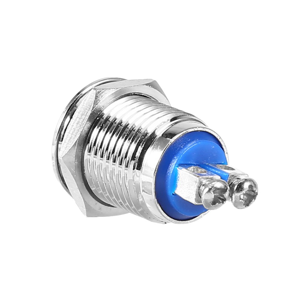 Momentary Push Button DC 36V 2A 12mm Waterproof Metal Momentary Push