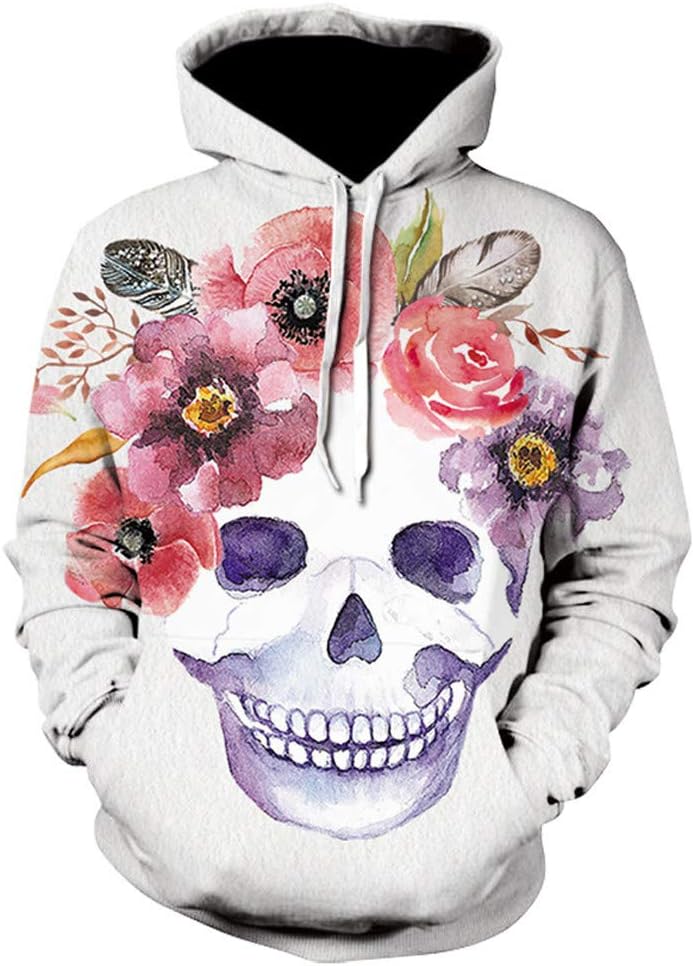 Halloween Women Men Skeleton 3D Print Long Sleeve Hoodie Sweatshirt Pullover Top Funny t Shirts t Shirt for Men Designer Shirts Jersey Shirt Mens Long Sleeve Shirts