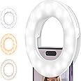 Selfie Ring Light , Rechargeable Selfie Fill Light with Retaining Clip On, Video Conference Light for Phone, Laptop, Zoom Meeting, Make up
