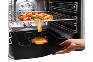 2pcs Heavy Duty Non-Stick Oven Liners for Bottom of Oven - PTFE Food-Safe Drip Trays, Spill & Burn Protection, Easy Clean, Fi