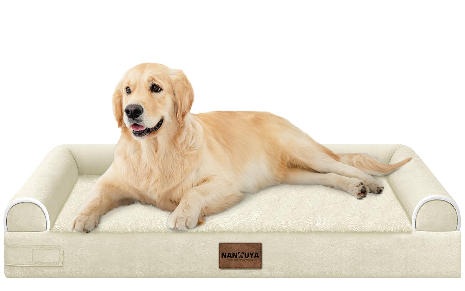 Photo 1 of Large Dog Bed Orthopedic Washable: Beds Bolster XL Bed Medium Large Dogs Egg Crate Foam Couch Sofa Waterproof with Removable Cover - Beige