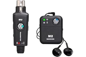 ZIRLANLV 6 Channel Wireless in Ear Monitor System with Ultra Low Latency, Overload Protection, Transmitter and Bodypack Recei