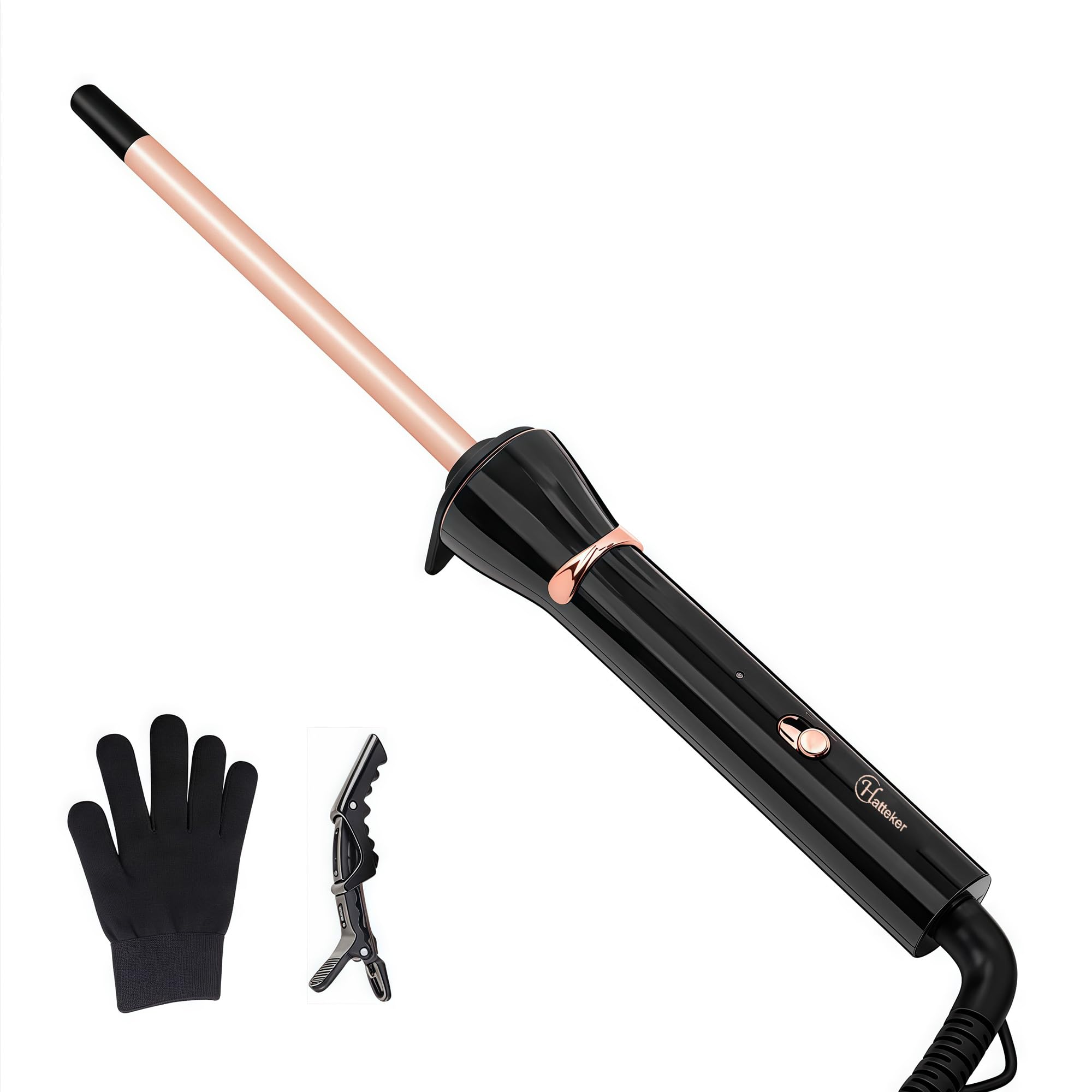Photo 1 of 3/8 Inch Small Wand Curling Iron, 9mm Tiny Curling Wand for Short & Long Hair, 10S Instant Heat Up, Maximum Temperature 420°F, Includes Heat Protective Glove & Clips