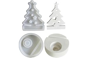 Christmas Tree Silicone Mold with Base,3D Christmas Tree Candle Holder Making Mould,Christmas Tree Epoxy Resin Silicone Casti