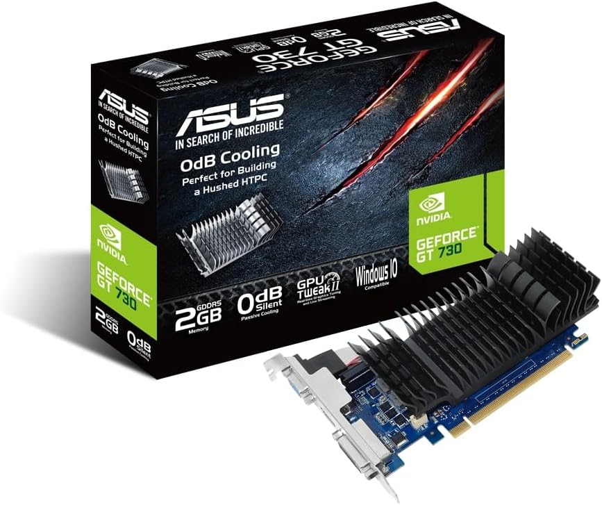 ASUS GeForce GT 730 2GB PCIe 2.0 Low Profile Silent 0dB Cooling