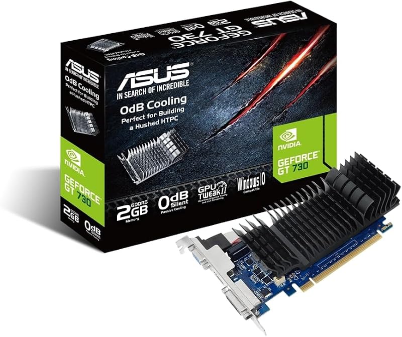 ASUS GeForce GT 730 2GB PCIe 2.0 Low Profile Silent 0dB Cooling