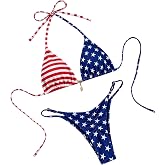 Tainehs Women's Brazillian Triangle Thong Bikini Set Sexy String Two Piece Swimsuit Bathing Suit