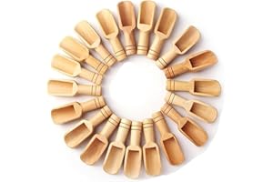20 PCS Mini Wooden Spoons, Small Bath Salt Scoop，Coffee Beans Tea Sugar Flour Spices Flavors Scoops, Laundry Detergent Powder