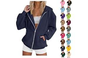 GOSEAGOTOFUN Zip Up Sweatshirt Women Oversized Long Sleeve Y2K Hoodies Fall Fashion Outfits Casual Jacket 2025 Winter Clothes