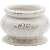 Zreneyfex Ceramic Incense Burner Pot, Small Incense Bowl Lotus Incense Holder for Meditation, Prayer &amp; Yoga for Praying Buddha Tibetan Buddhist Altar Incense Censer 4 Inches