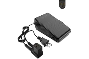 POANES Foot Pedal Power Cord Replacement for Singer Sewing Machine, D Shape Plug Compatible with Singer 4452 4443 4432 4423 4411 44S 5554 5532 5523 5511 160s 150s 140s 130s(359102-001) (Square Plug)