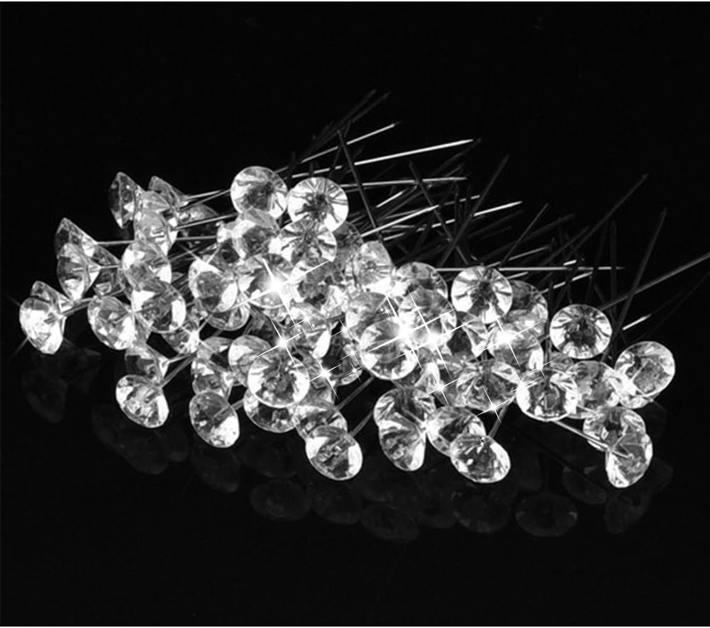 Head Pins,100pc Diamante Crystal Head Pins,Round Jewelry Pins for