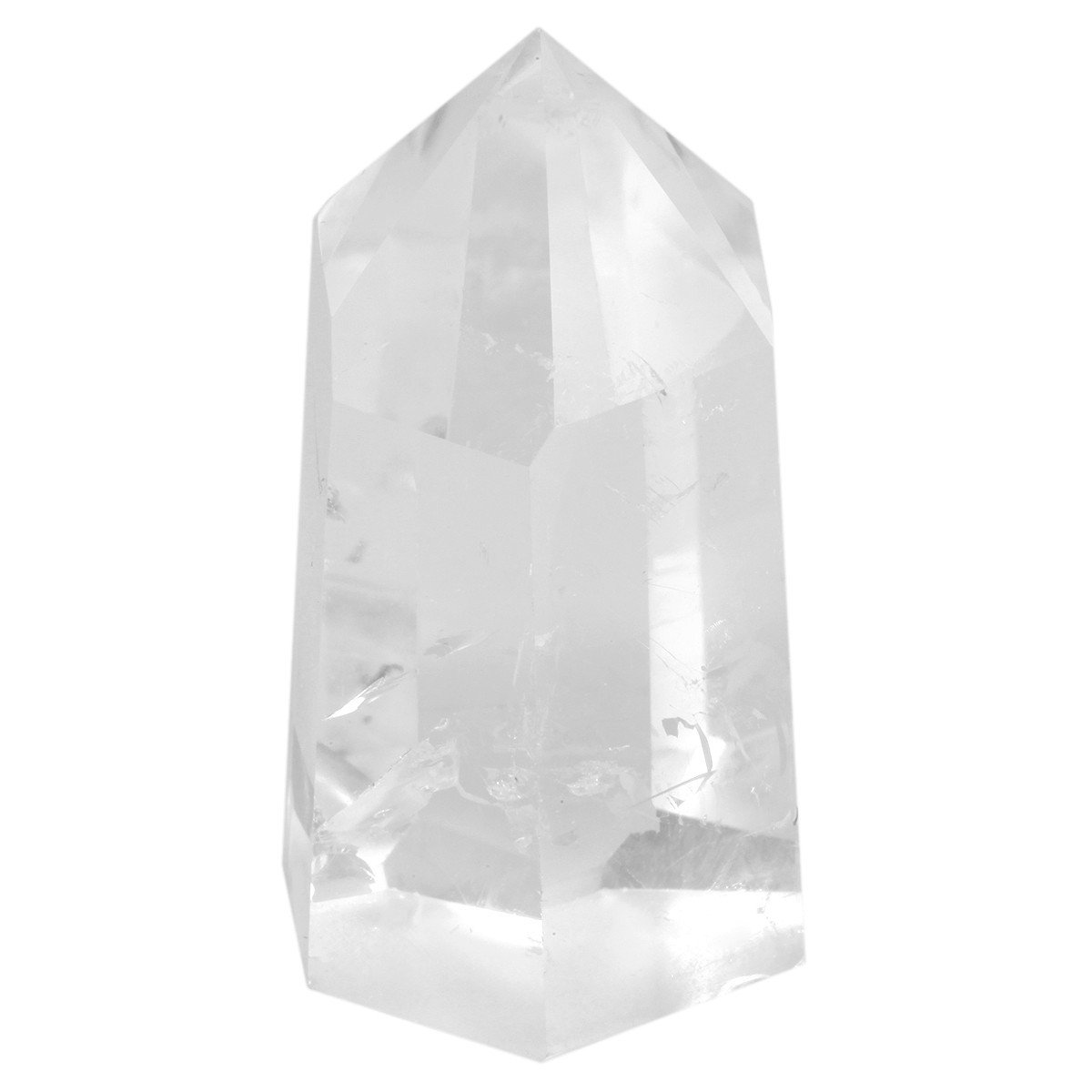 mookaitedecor Healing Crystals Point Wand Tumbled Faceted Prism Reiki Stone Meditation Decor, Natural Clear Quartz/Rock Quartz