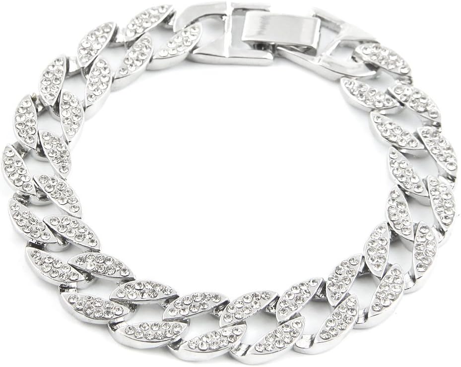 Love AndaraMiami Cuban Link Cz 15mm Full Stone Iced-Out Gold Plated Hip Hop 8" Inch Bracelet