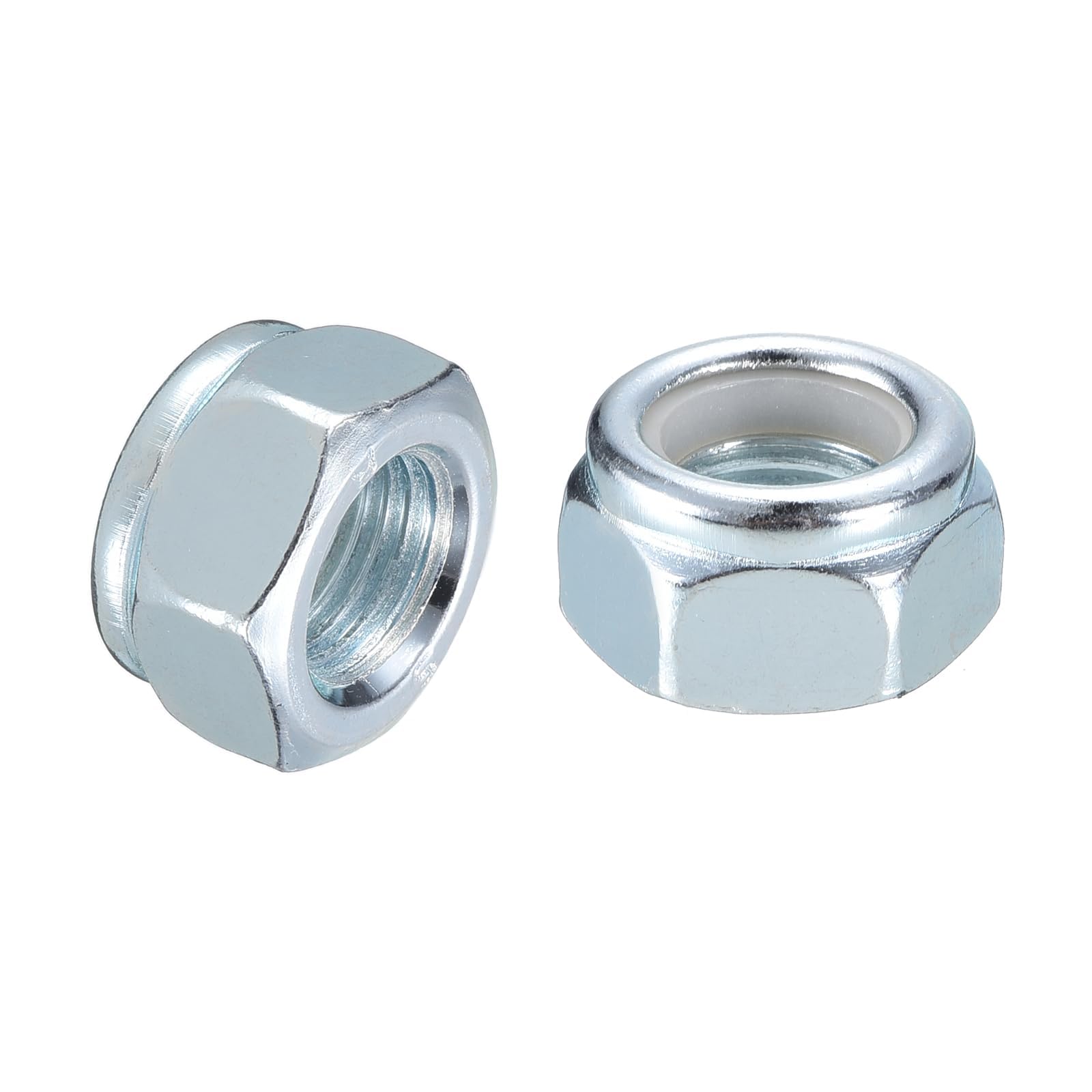 TA-VIGOR 50Pcs M12 x 1.25mm Nylon Hex Lock Nuts, Carbon Steel Nylon Insert Self-locking Nuts, Hexagon Threaded Nyloc Nut for Lock Washers Bolts Screws