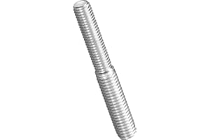 METALLIXITY Double End Threaded Stud Screw(M12 x 40mm to M10 x 40mm) 2Pcs, Threaded Stud Fasteners 304 Stainless Steel - for House Maintenance Craft Loom, Silver Tone