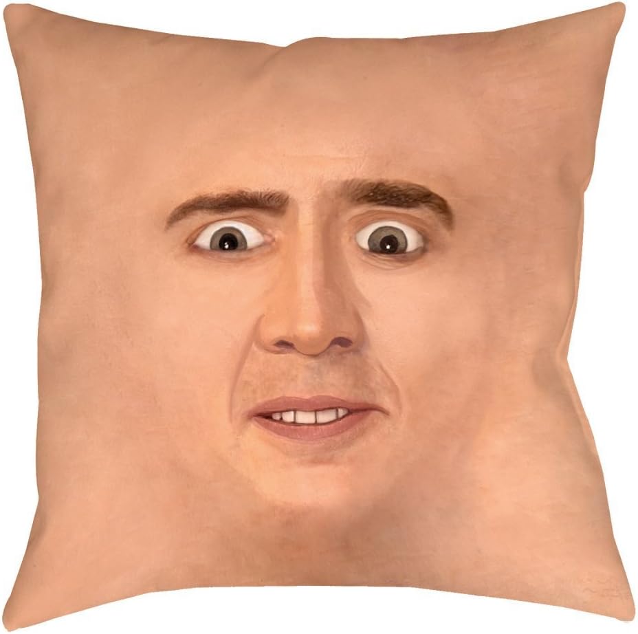 Dwelling in Fantasy Creepy Cage Face Throw Pillow (14 inches)