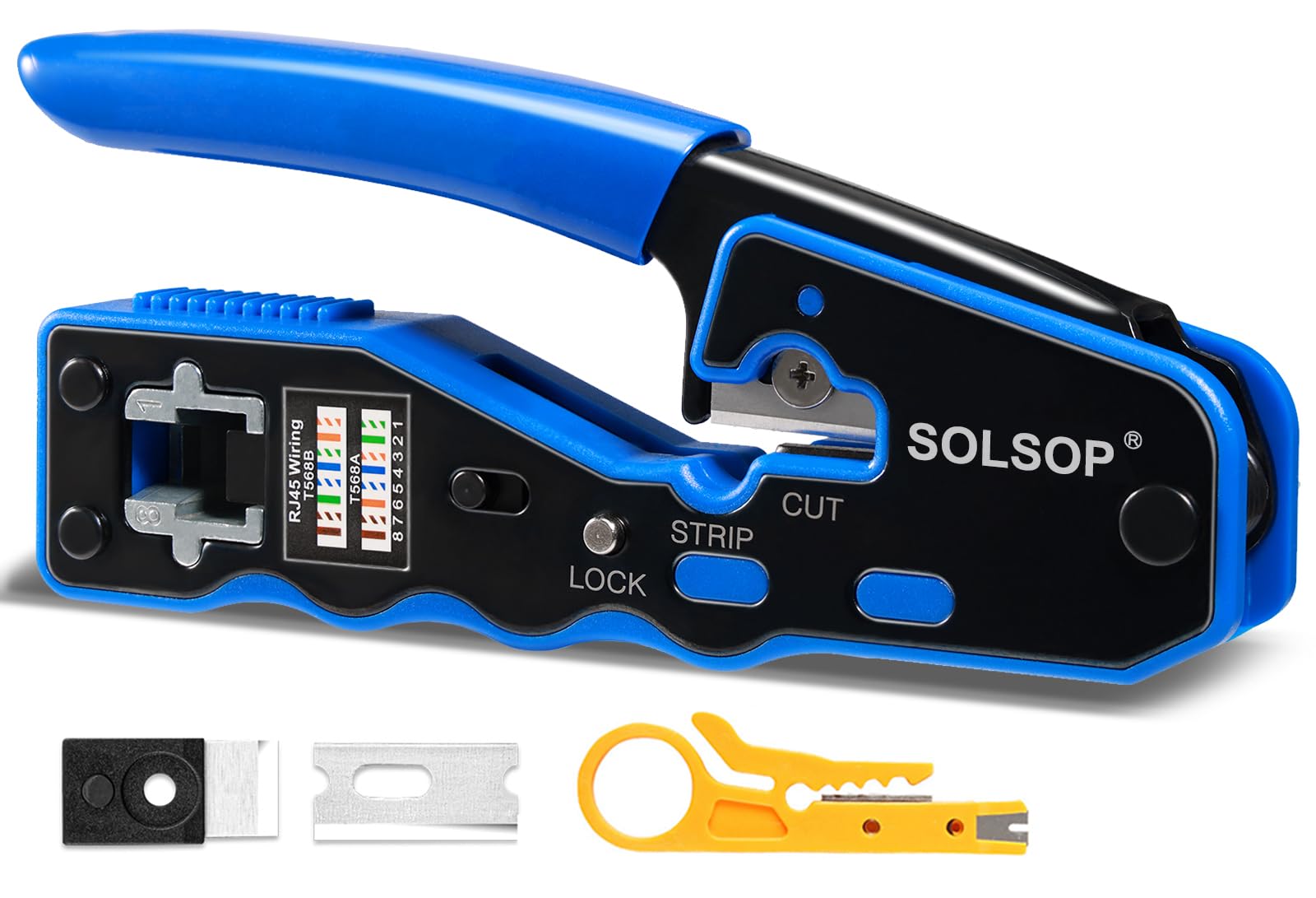 Solsop RJ45 Crimp Tool Pass Through Crimper Cat5e Cat5 CAT6 Crimping Tool โ image 1