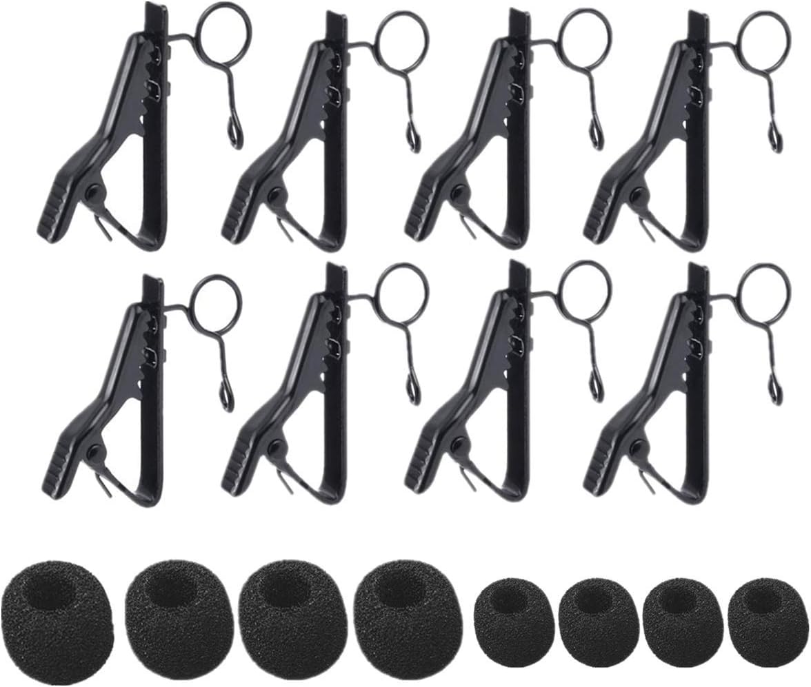 16 Pcs Lavalier Microphone Clips Mini Microphone Clip Holders with 2
