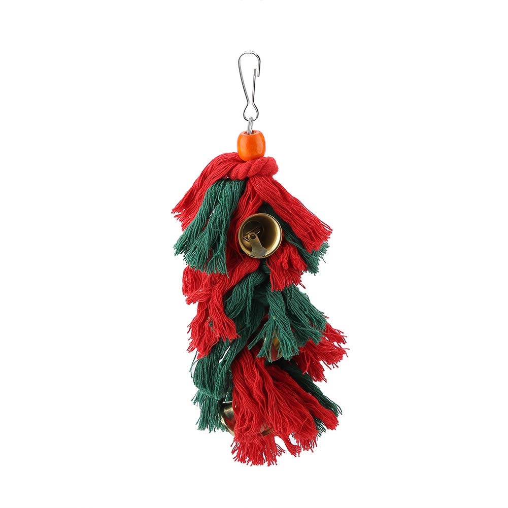 Parrot Chew Toy, Colorful Cotton Knots Rope Bird Tearing Toys with Bell for Small Parrots, Parakeets, Conures, Cockatiel Love Birds