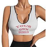 Custom Bras for Women Personalized Crop Tops with Logo Text Photo Yoga Tops V-Neck Custom Tank Tops