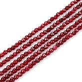 Adabele 180pcs Natural Garnet Red Jade Healing Gemstone 4mm (0.16 Inch) Small Faceted Round Loose Beads Gem Stone Spacer for Jewelry Making GH-B3