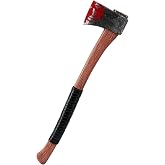 Spooktacular Creations Fake Bloody Axe Prop, Plastic Long Lumberjack Prop Accessory for Halloween Costume Party Dress Up, Fake Toy Axes for Women Men Cosplay Party Accessories