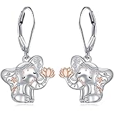 Alphm 925 Sterling Silver Goat/Elephant/Peacock/Owl/Dragonfly/Turtle Earrings for Women Cute Animal Earrings Jewelry for Daughter Sister
