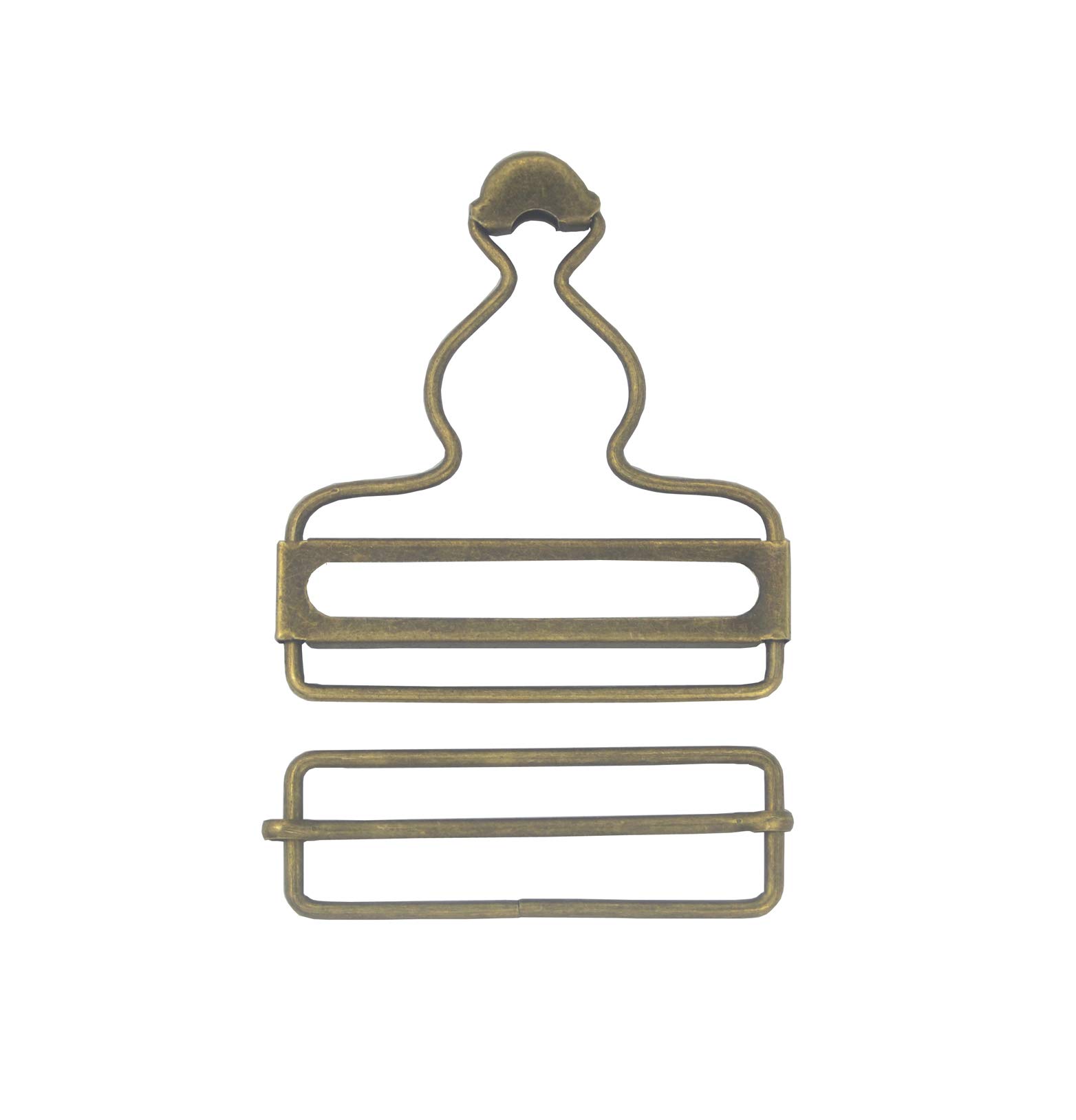 MYIW Suspender Adjuster Overall Braces Buckle,Bronze Dungaree Fastener Braces Buckle with Slider,Pack of 6 Sets (1.57")