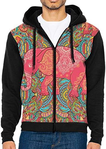 BAOKAN Elephant Personality Graffiti Novelty Men Black Sports Long Sleeve Hoodies Sweatshirts With Pocket