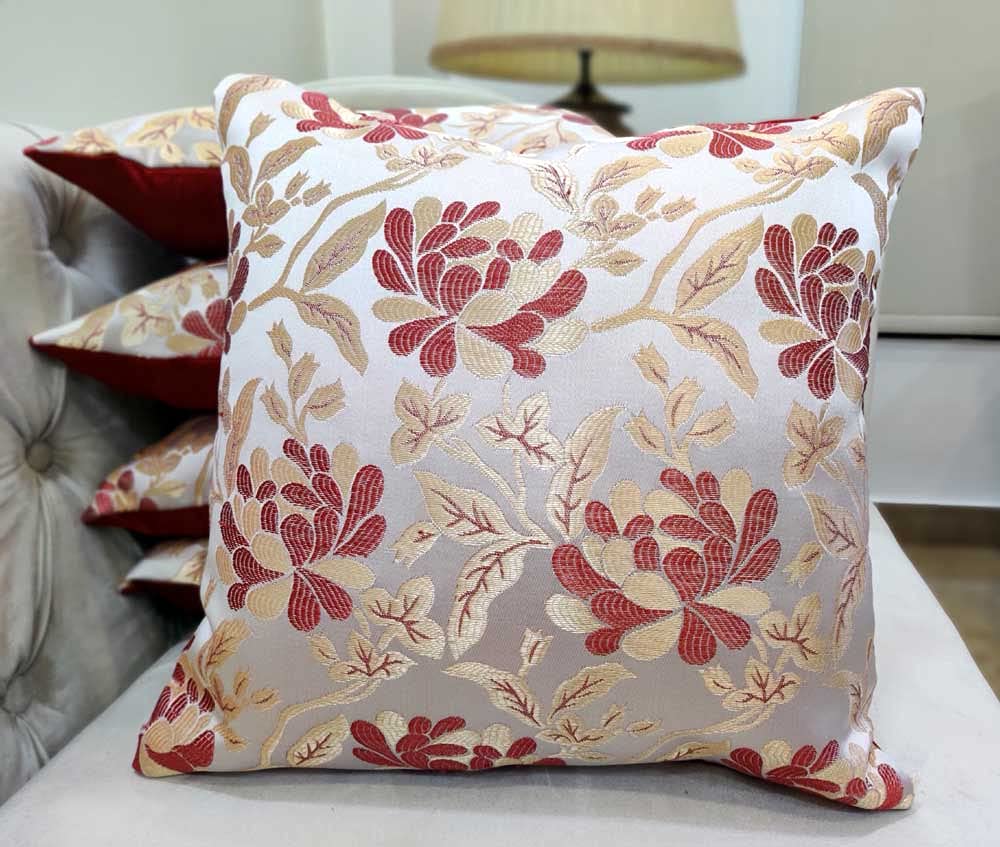 Buy Florid Maroon Cushion Cover Set of 5 Online at Low Prices in India