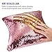 URSKYTOUS Reversible Sequin Pillow Case Decorative Mermaid Pillow Cover Color Changing Cushion Throw Pillowcase 16” x 16”,Pink and Gold