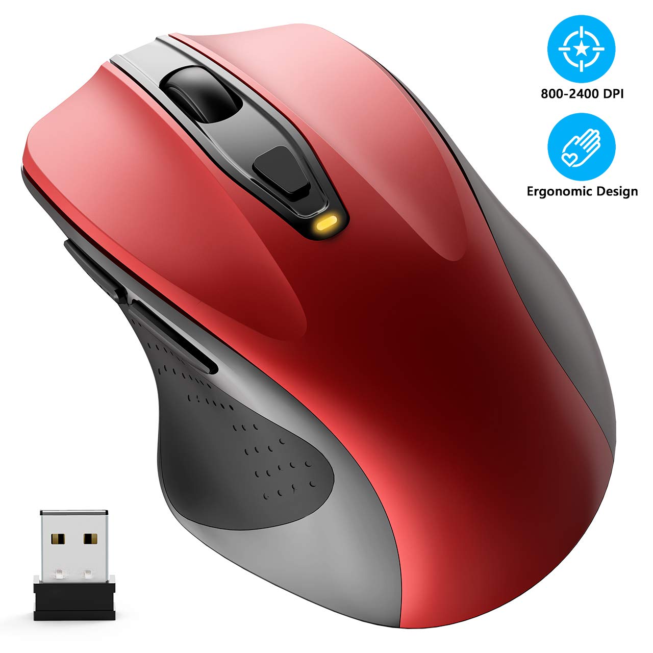 WisFox Ratón inalámbrico, 2.4G Óptico Ratón Ratón de computadora de ...