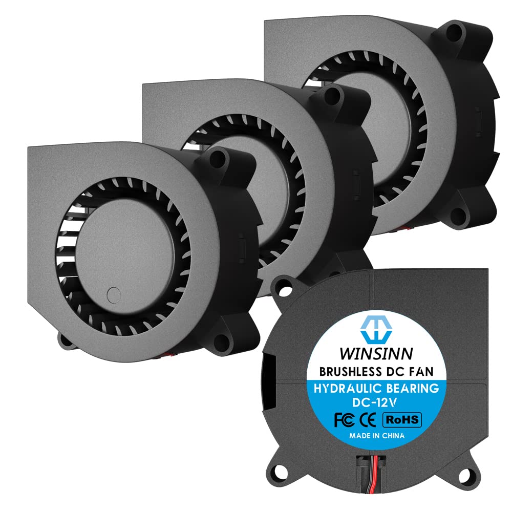 WINSINN 40mm Blower Fan 12V 4020 40x20mm Turbine Turbo Brushless Cooling for 3D Printer Extruder Hotend - High Speed (Pack of 4Pcs)